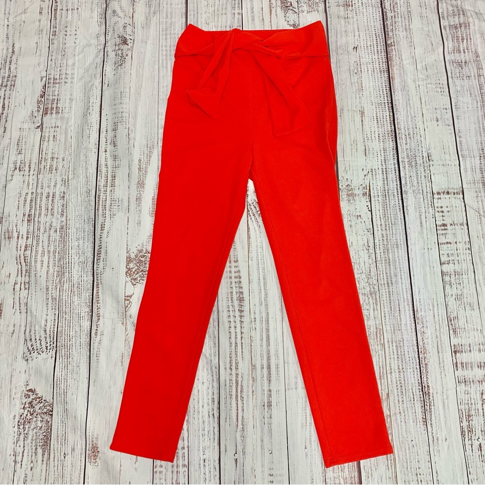 Red Slim Fit Leggings Large